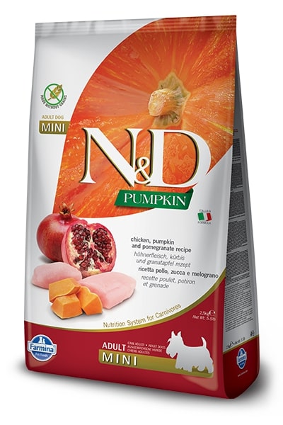 N&D dog GF PUMPKIN ADULT MINI chicken/pomegranate - 2,5kg