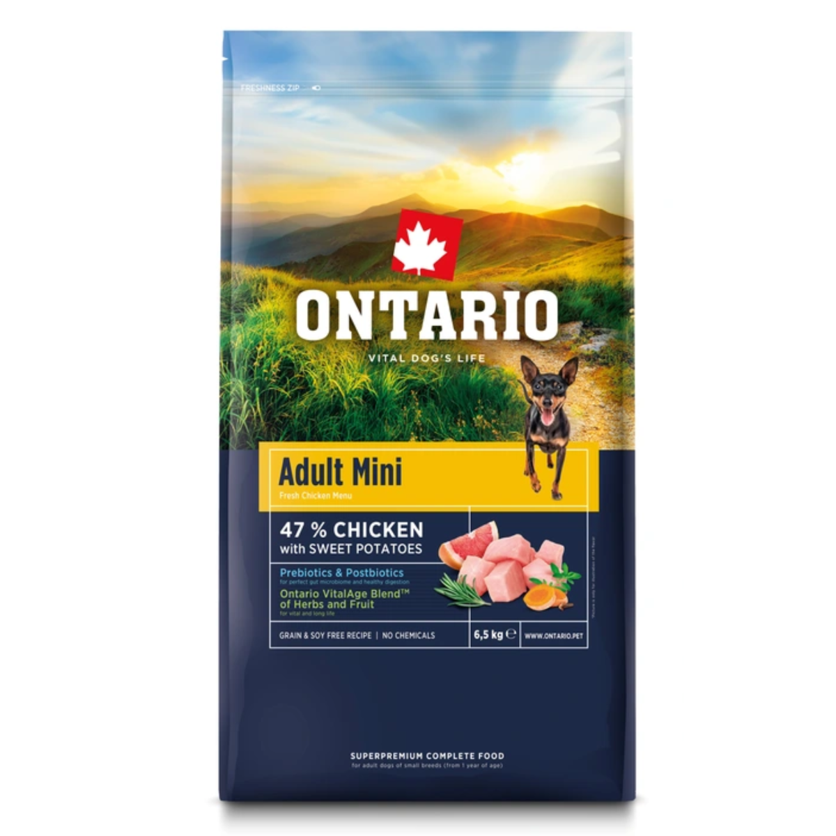 Krmivo Ontario Adult Mini Chicken & Sweet Potatoes 6,5kg
