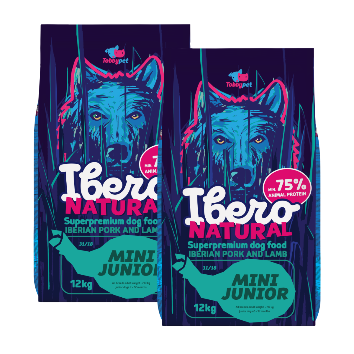 Ibero Natural Dog Mini Junior - 2x12kg
