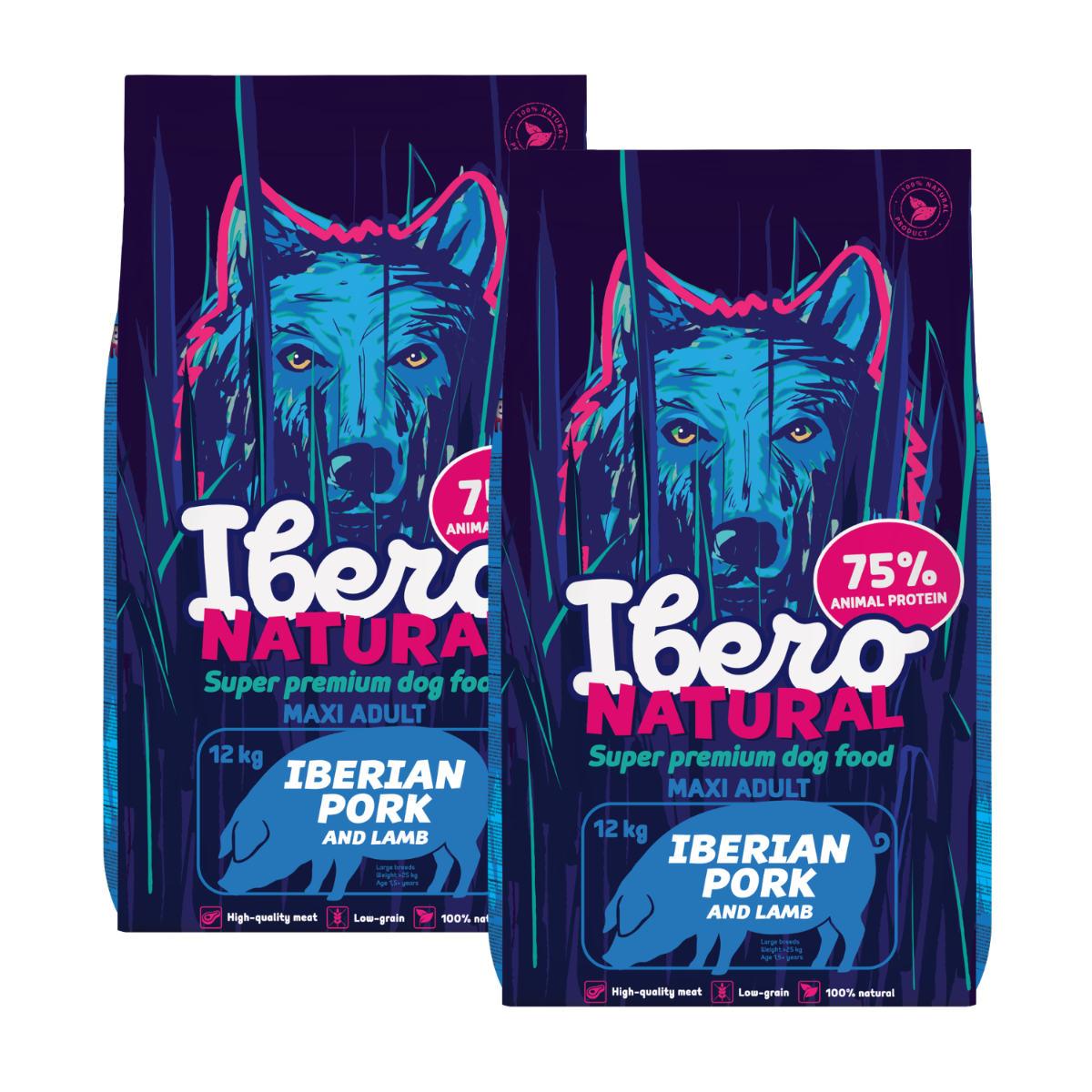 Ibero Natural Dog Maxi Adult - 2x12kg