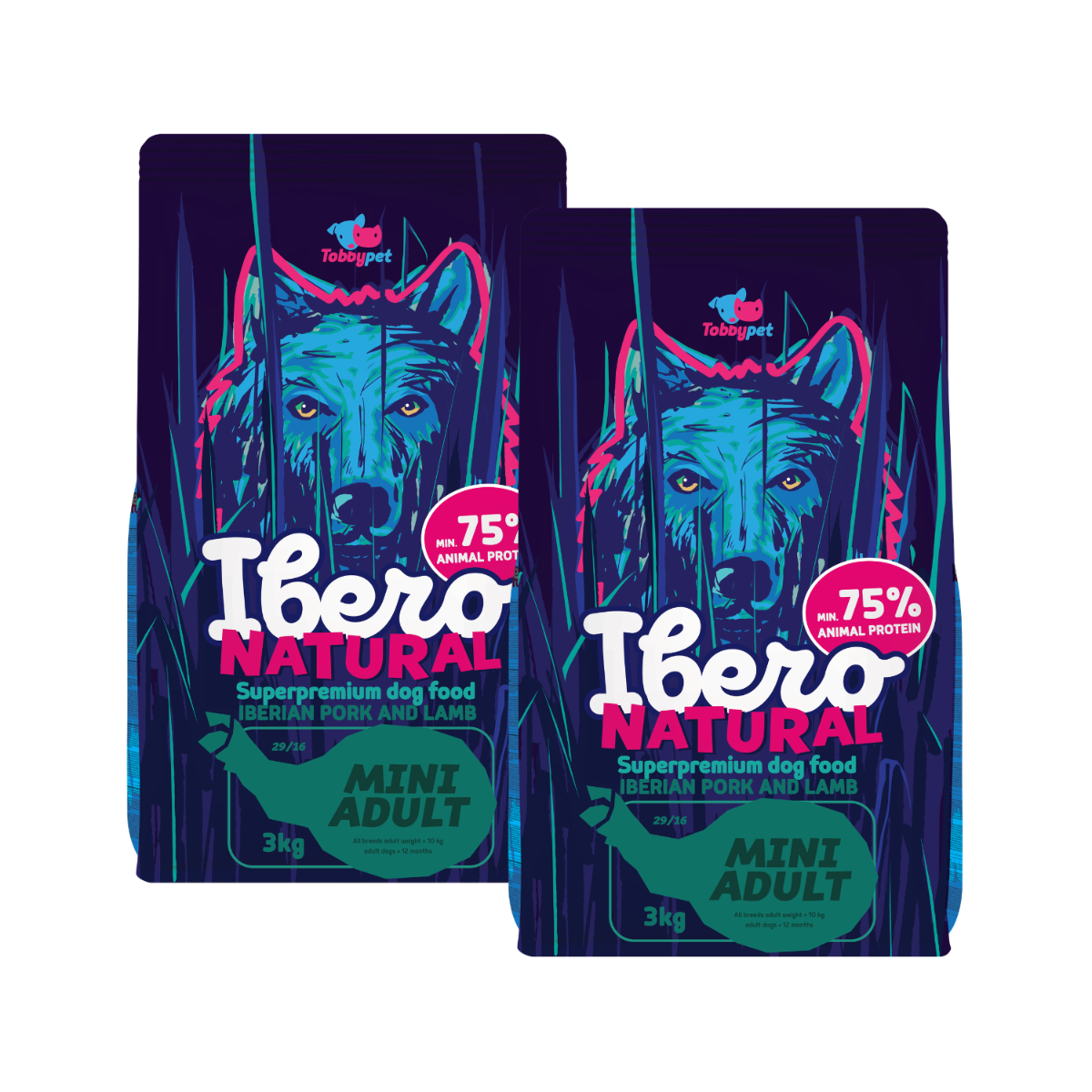 Ibero Natural Dog Mini Adult - 2x3kg