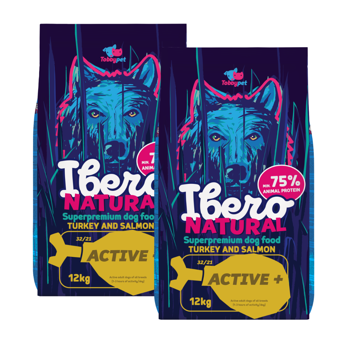 Ibero Natural Dog Active + - 2x12kg