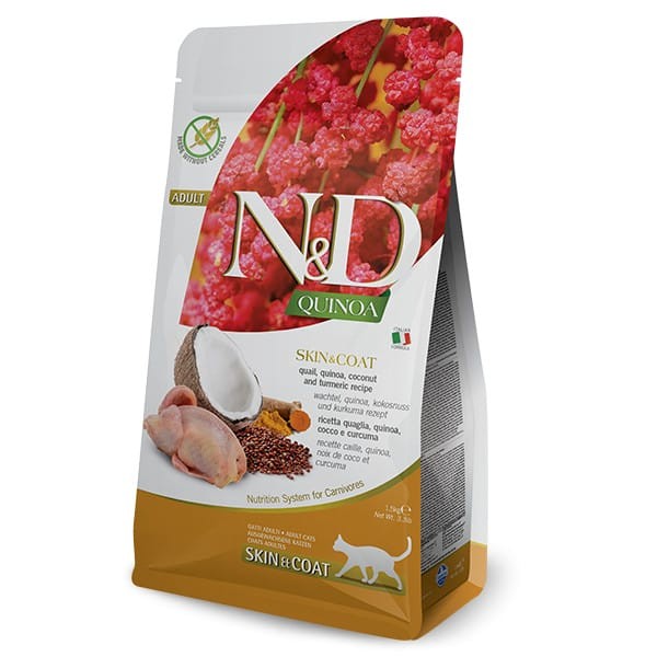 N&D Quinoa CAT Skin & Coat Quail & Coconut 1,5kg