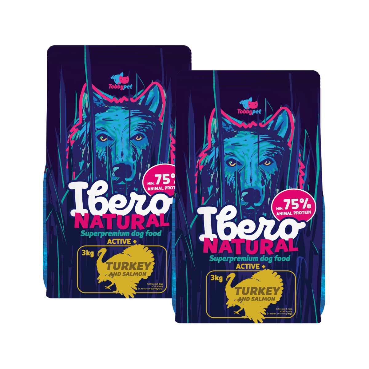 Ibero Natural Dog Active + - 2x3kg