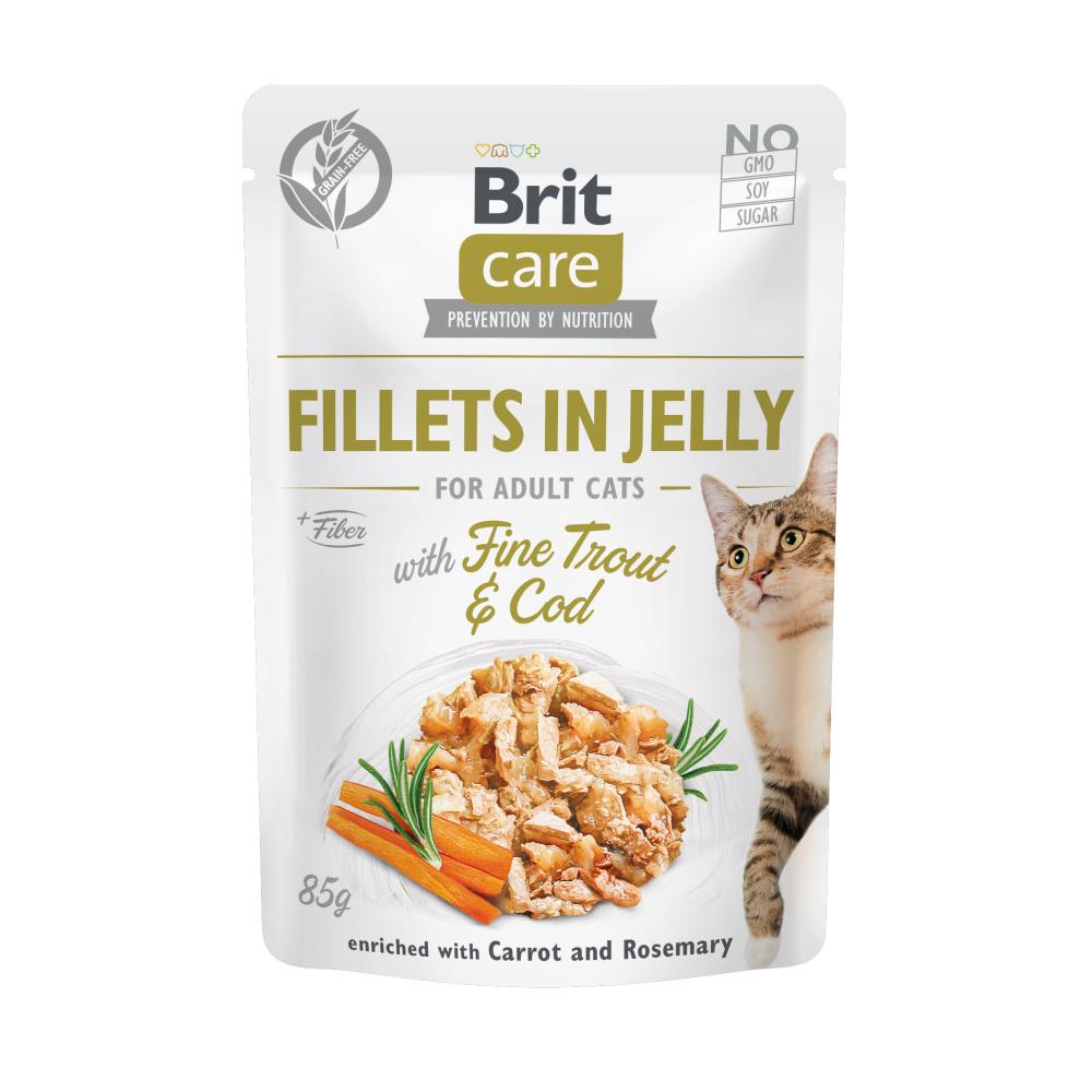 Brit Care Cat Fillets in Jelly with Fine Trout & Cod - 1 x 85g
