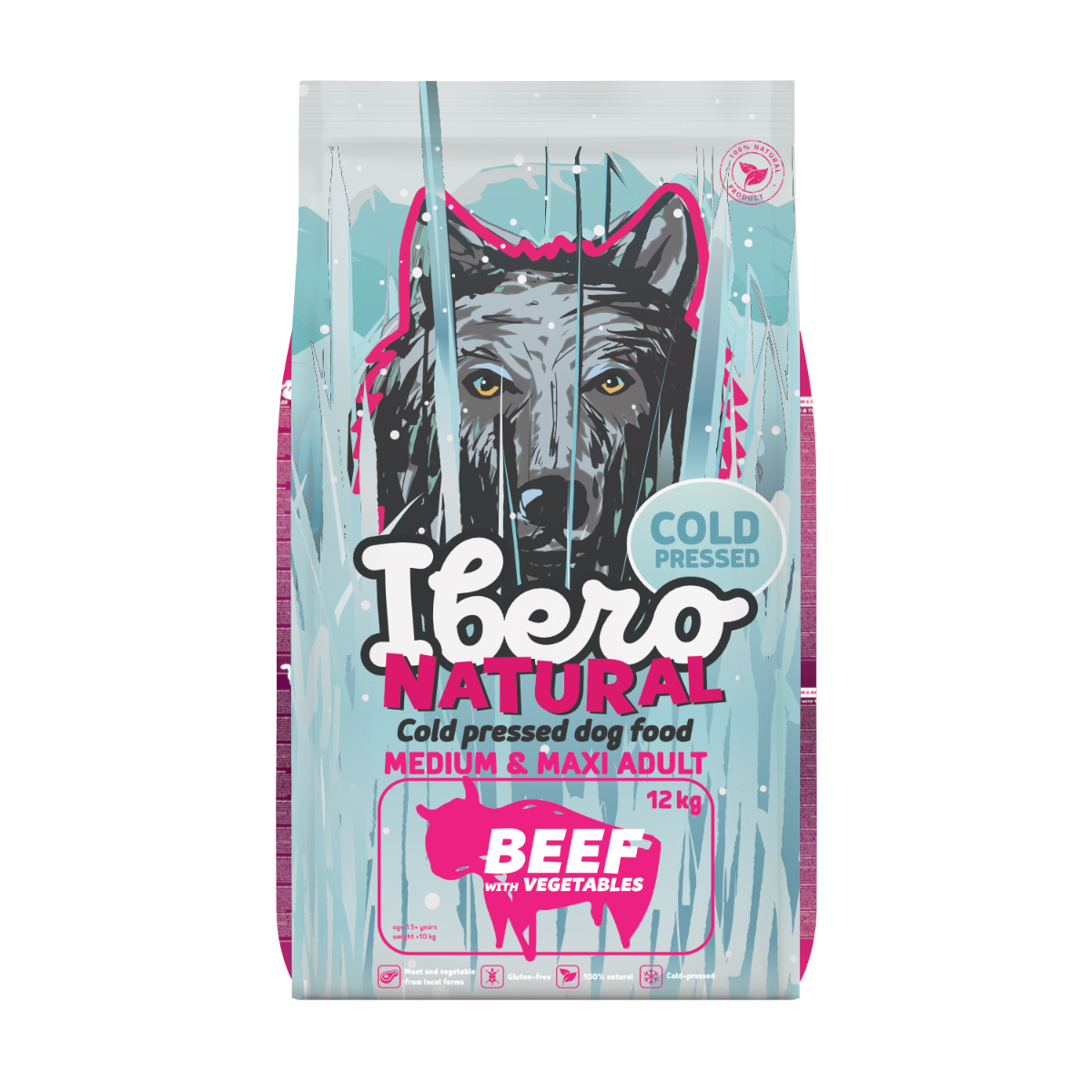 Ibero Cold Press Dog Medium &amp; Maxi Adult Beef - 12kg