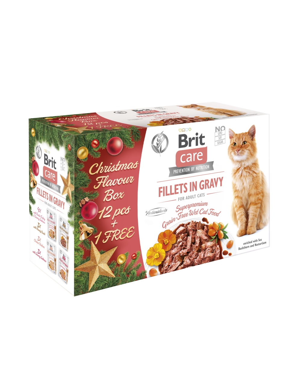 BRIT CARE CAT CHRISTMAS MULTIPACK, 12+1 - 1 balení