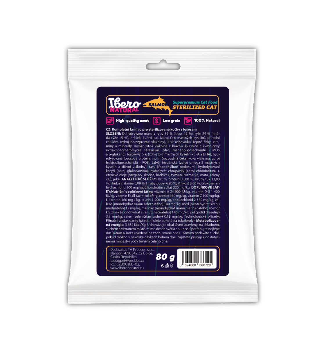 Vzorka - Ibero Natural Cat Sterilized Salmon - 80g