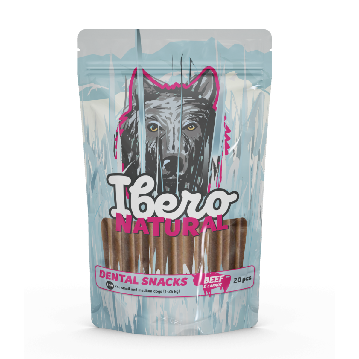 Ibero Dental Snacks Hovädzie/Mrkva 480g - S / M (20ks)