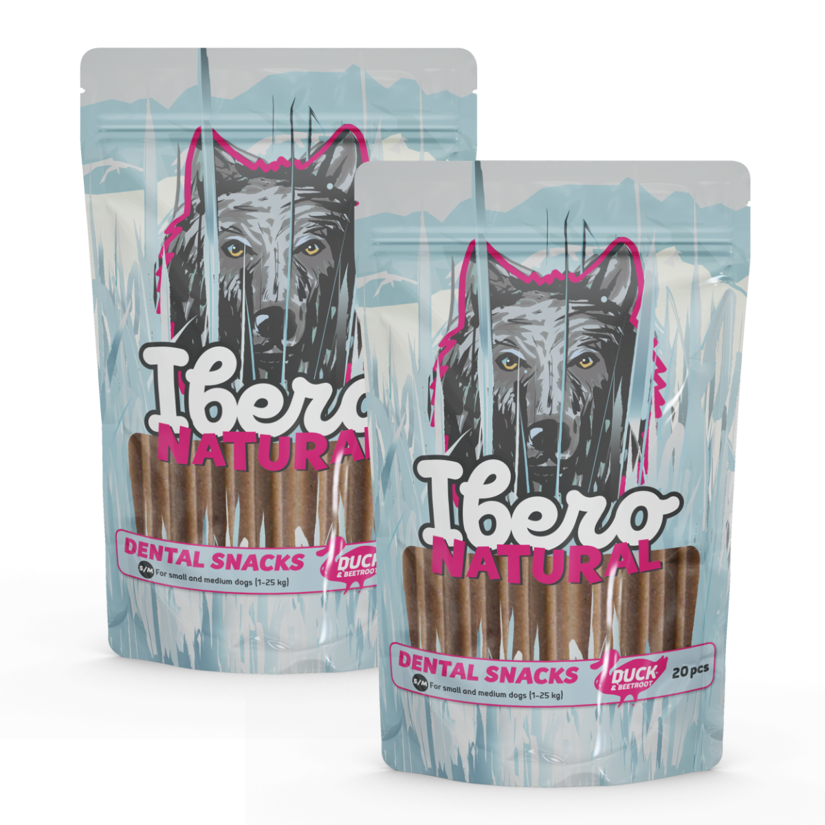 Ibero Dental Snacks Duck &amp; Beetroot - 2x S/M (20ks/480g)