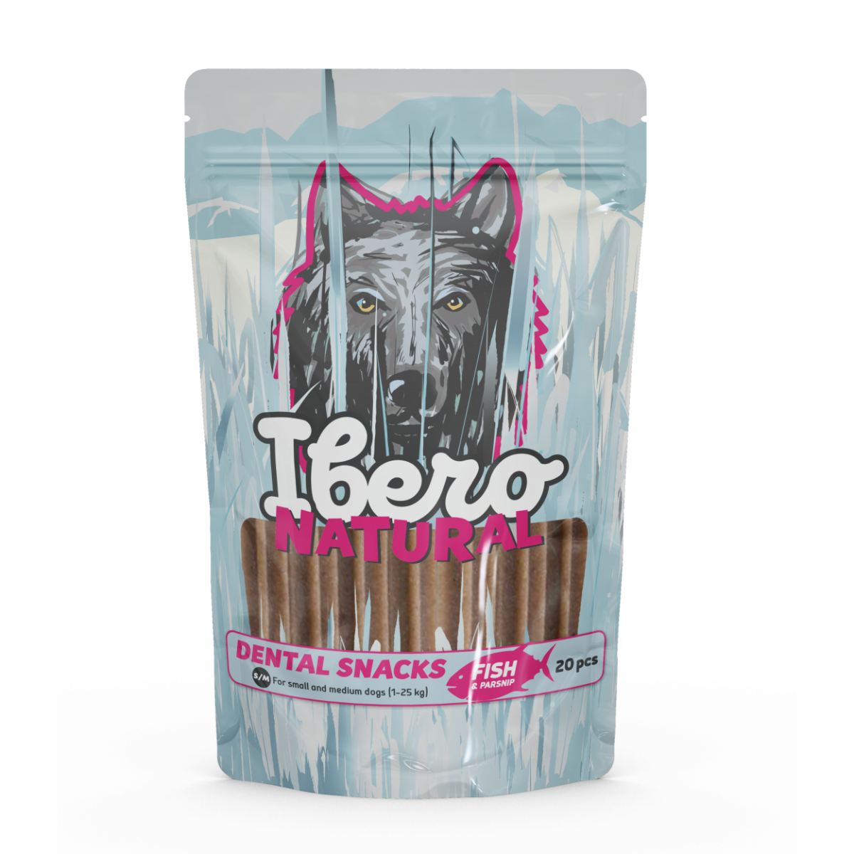 Ibero Dental Snacks Ryba/Paštrnák 480g - S/M (20ks)