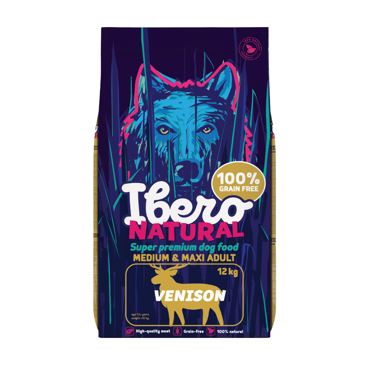 Ibero Grain Free Dog Medium &amp; Maxi Adult Venison - 12kg