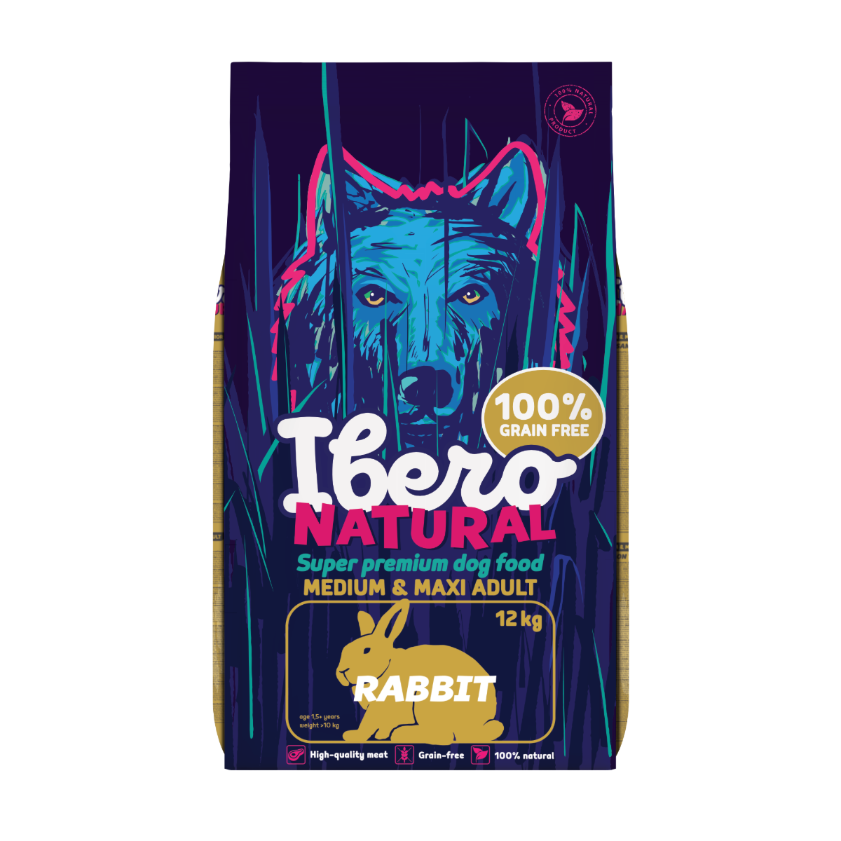 Ibero Grain Free Dog Medium &amp; Maxi Adult Rabbit - 12kg