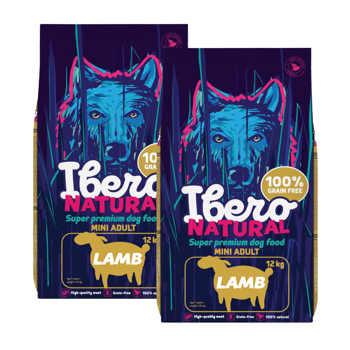 Ibero Grain Free Dog Mini Adult Lamb - 2x12kg