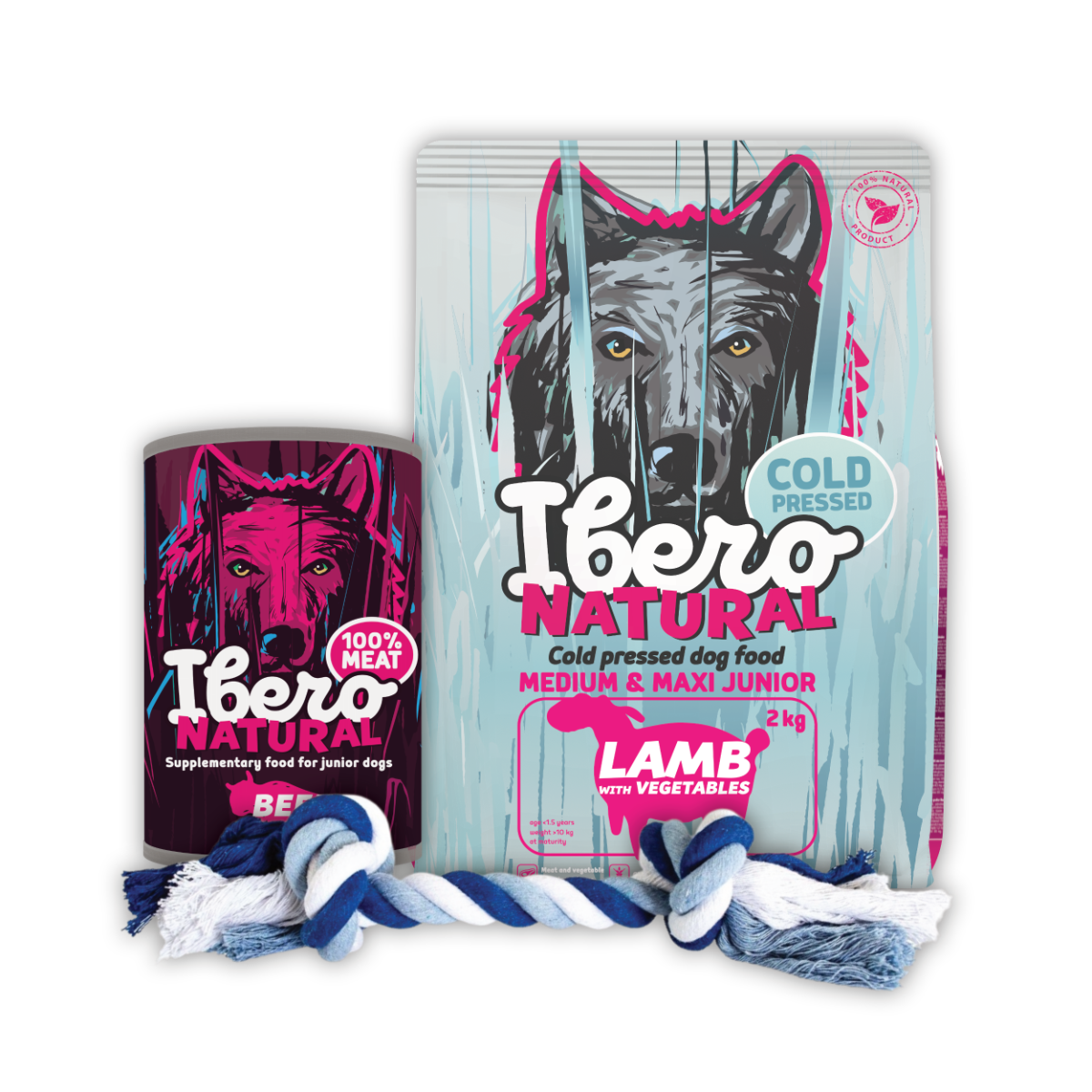 Ibero Cold Pressed Štartovací balíček pre šteňatá - M/L Junior CP Lamb