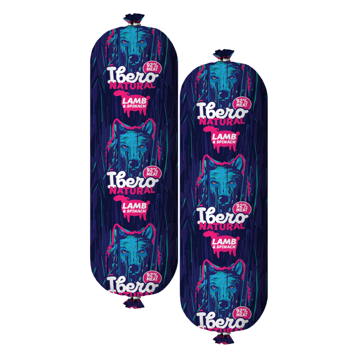 Ibero Natural Sausage Lamb &amp; Spinach - 2x800g