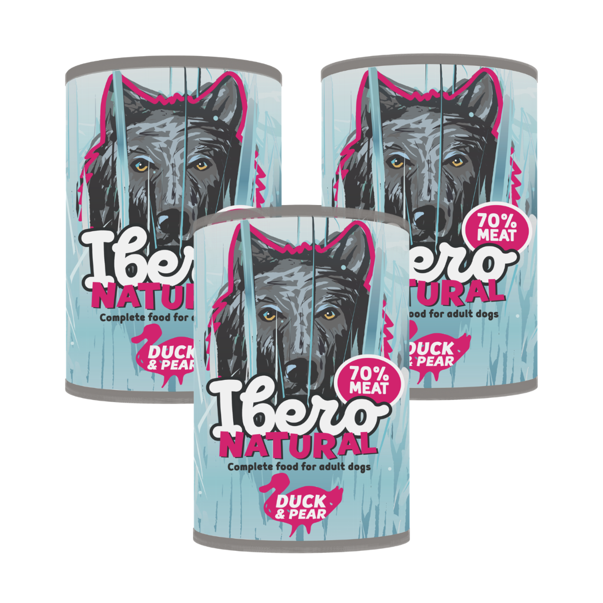 Ibero Complete Low Grain Duck &amp; Pear - 3x400g