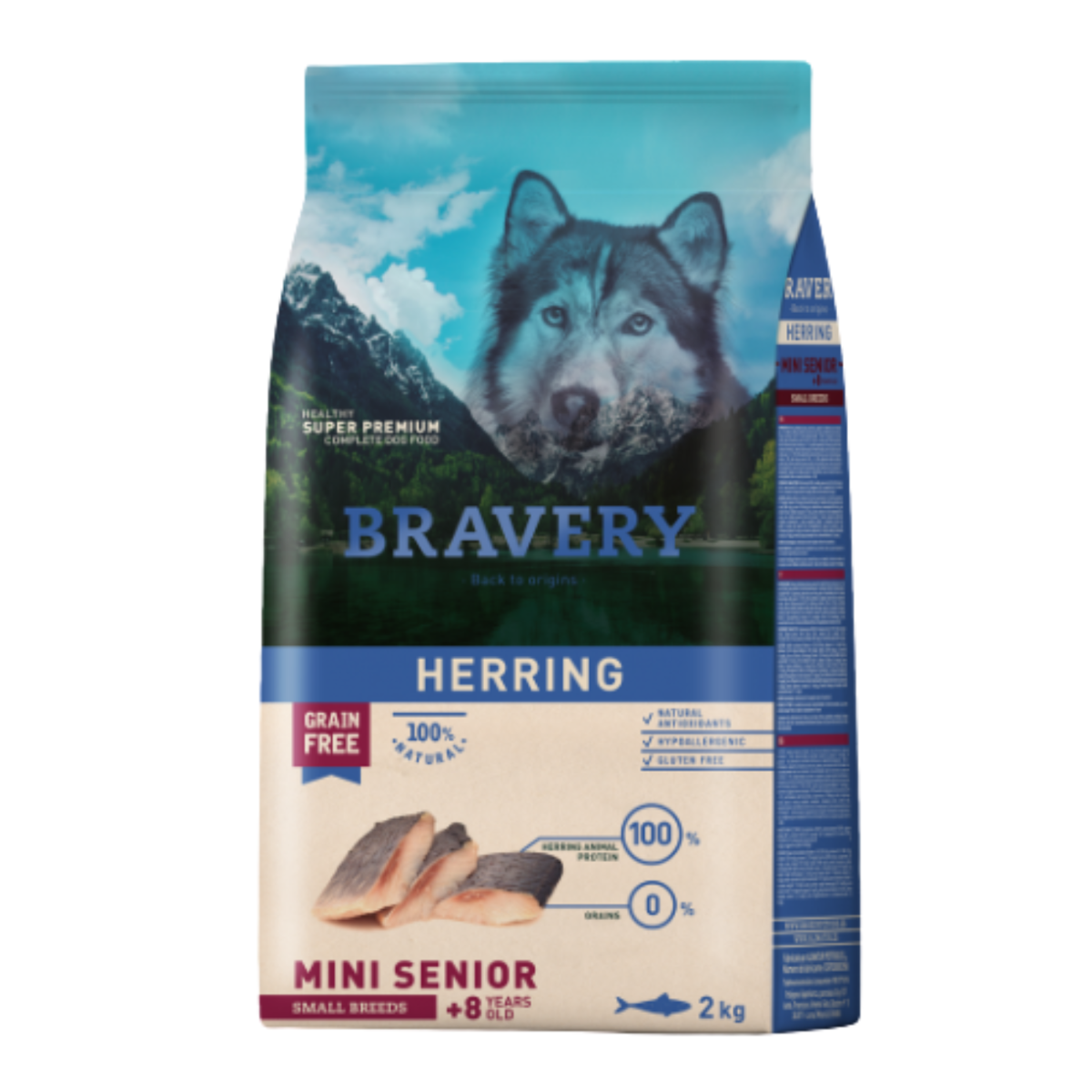 Bravery Dog Mini Senior Herring - 2kg