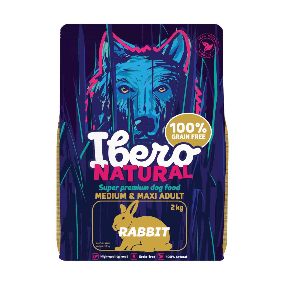Ibero Grain Free Dog Medium &amp; Maxi Adult Rabbit - 2kg