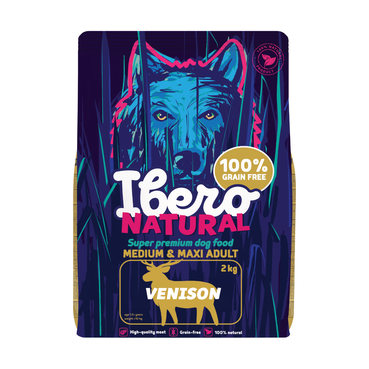 Ibero Grain Free Dog Medium &amp; Maxi Adult Venison - 2kg