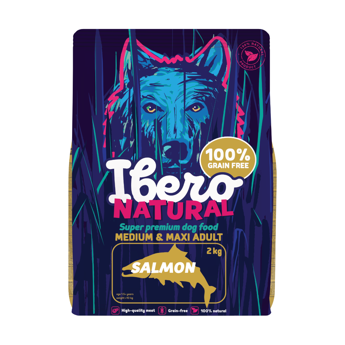 Ibero Grain Free Dog Medium &amp; Maxi Adult Salmon - 2kg