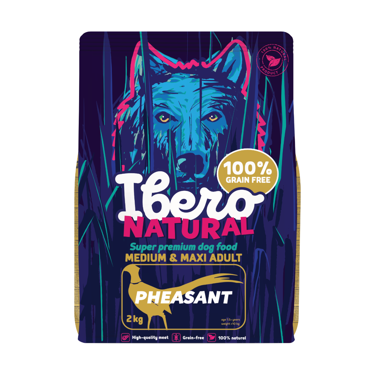 Ibero Grain Free Dog Medium &amp; Maxi Adult Pheasant - 2kg