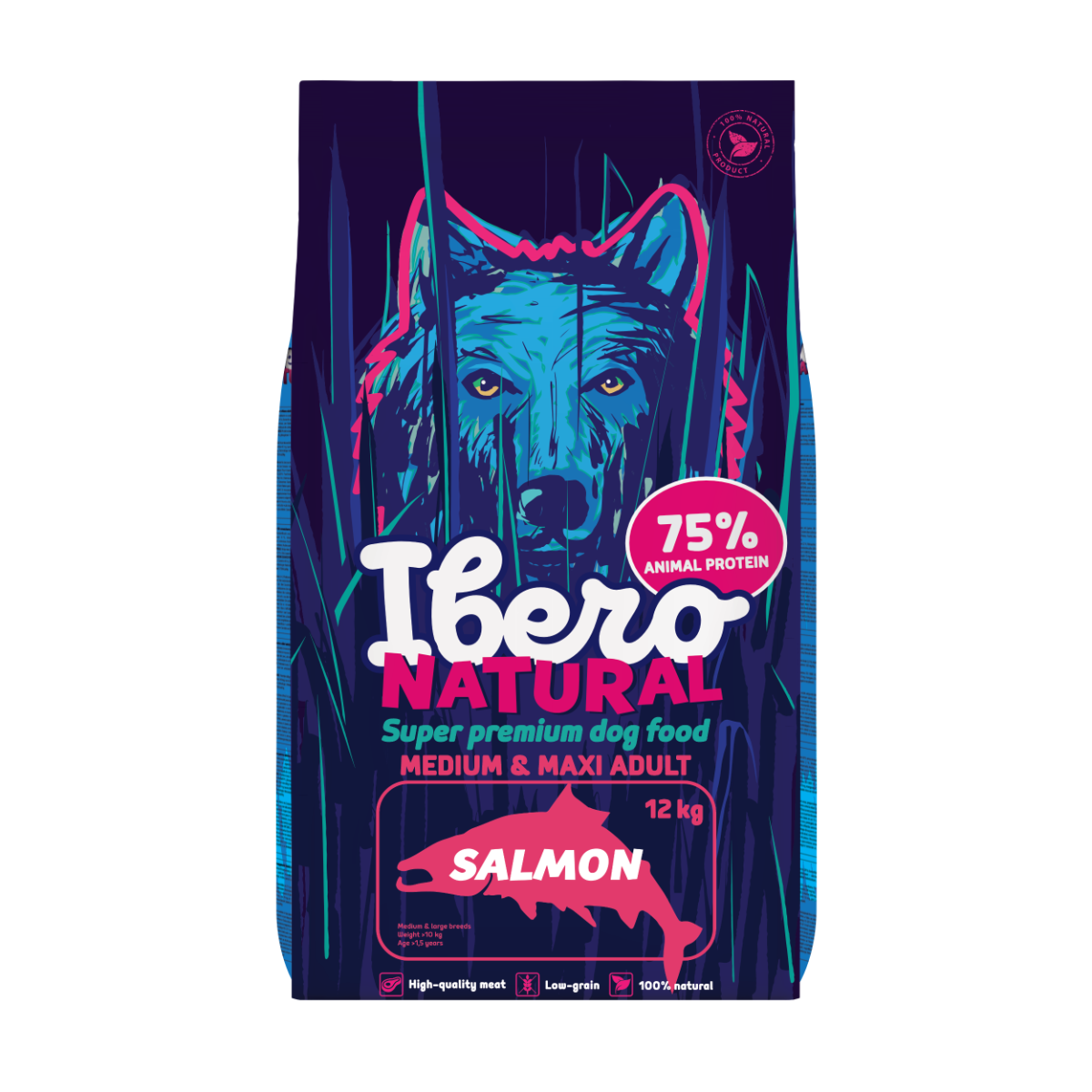 Ibero Natural Dog Medium &amp; Maxi Adult Salmon - 12kg