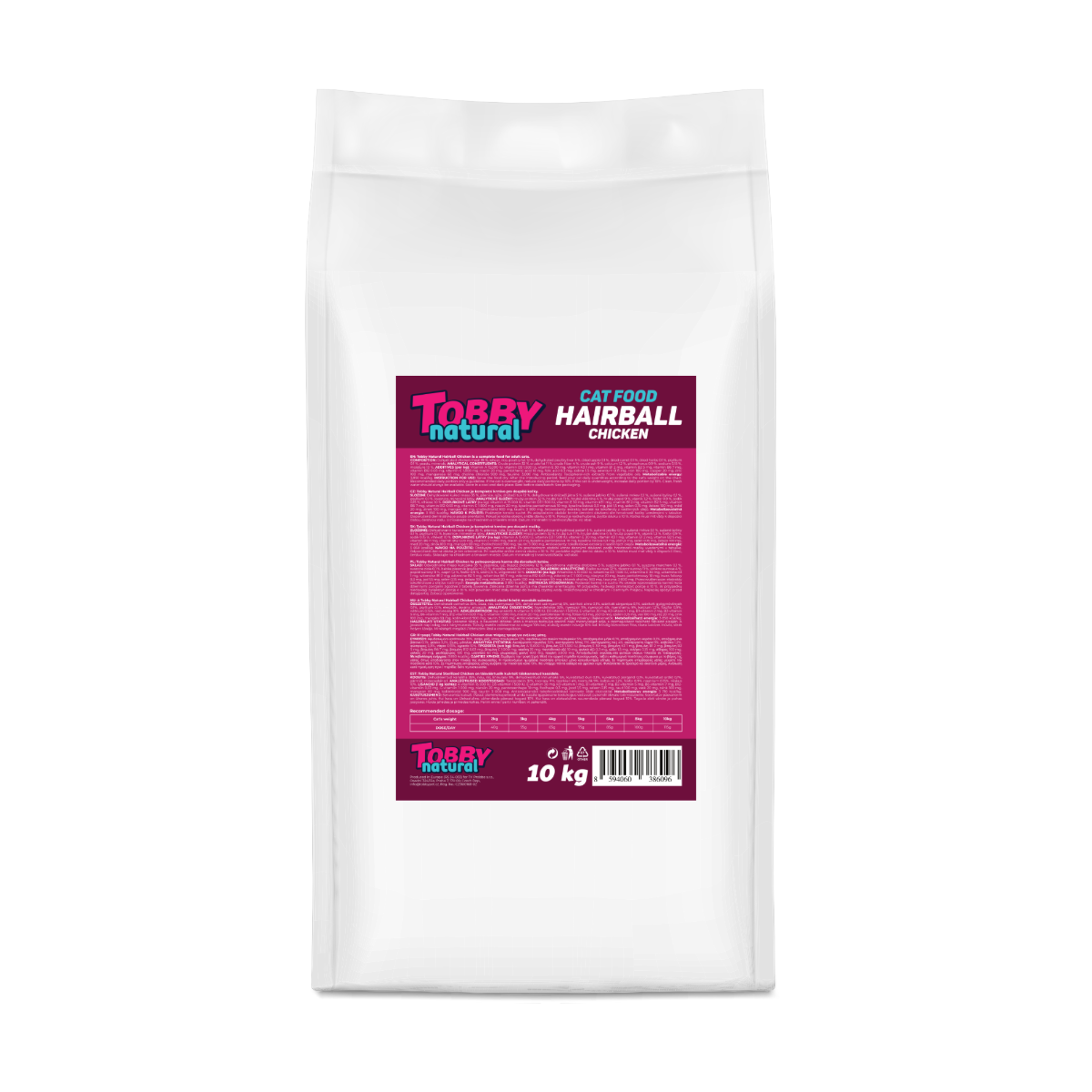 Tobby Natural Cat Hairball Chicken - 10kg