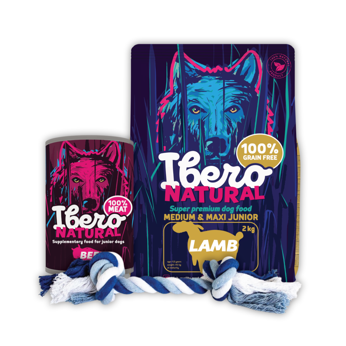 Ibero Grain Free Štartovací balíček pre šteňatá - M/L Junior GF Lamb