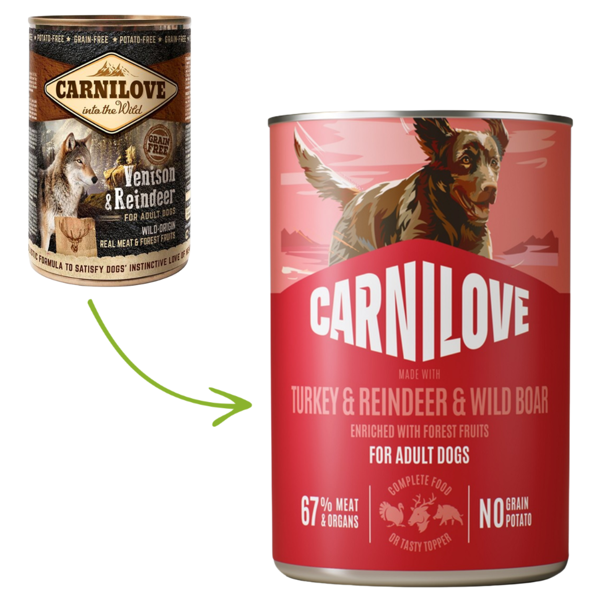 Paté CAN Food Made with Turkey & Reindeer for Dogs 400 g
