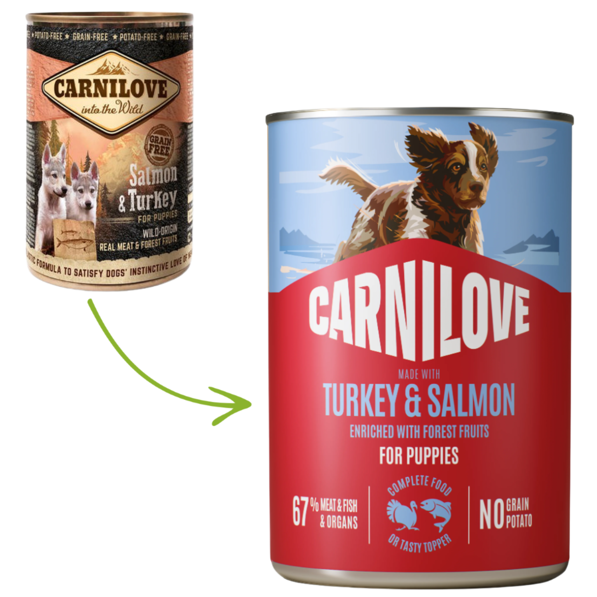 Paté CAN Food Made with Turkey & Salmon for Puppies 400 g