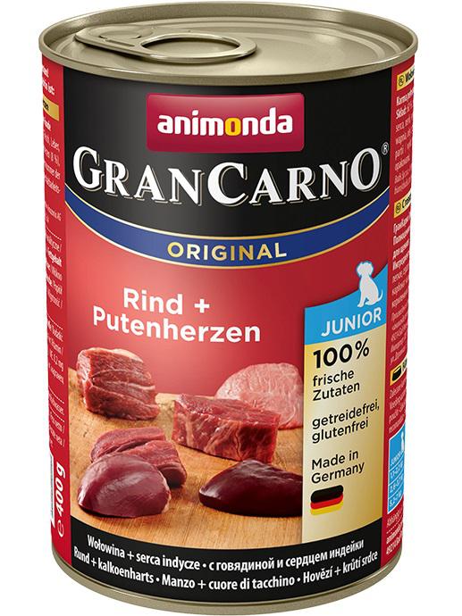Animonda dog konzerva Gran Carno Junior hovädzie / morčacie srdcia - 400g