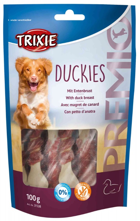 Pochúťka dog DUCKIES light kosti potiahnuté mäsom (trixie) - 100g
