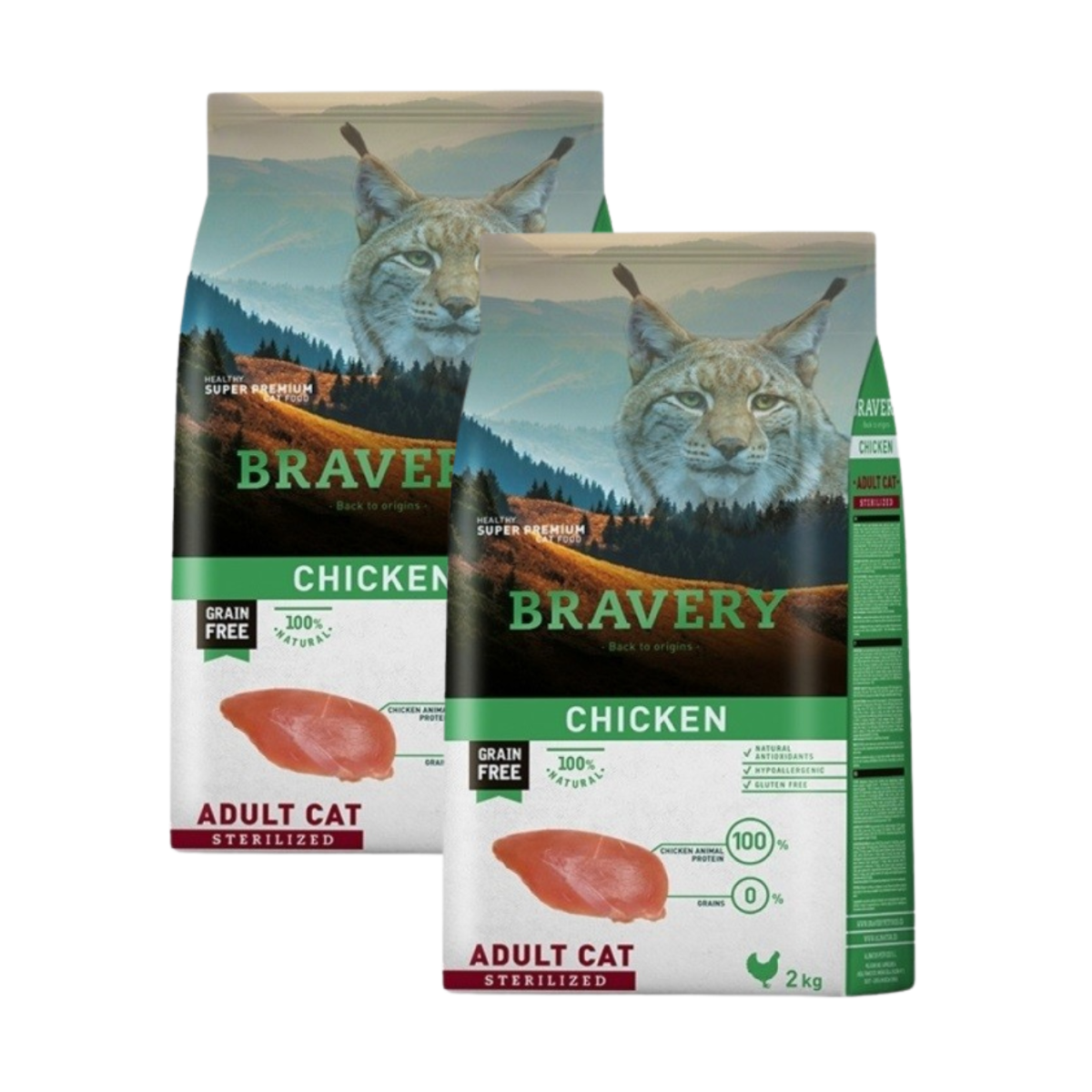 Bravery Cat Sterilized Chicken - 2x2kg