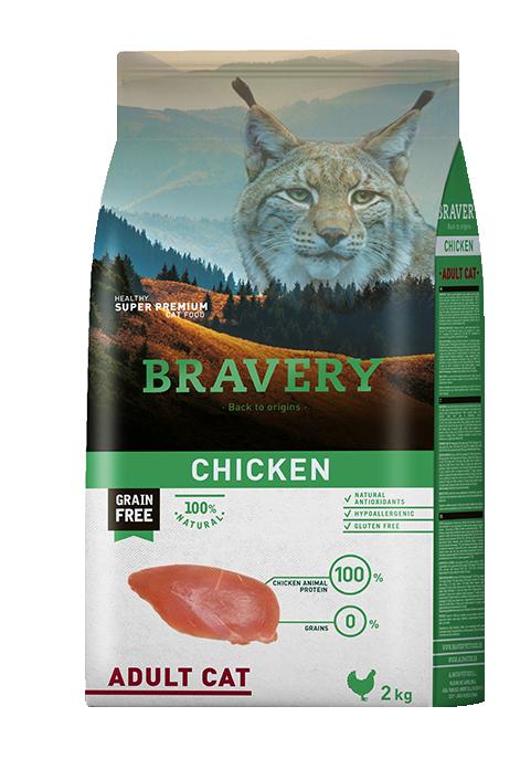 Bravery cat ADULT chicken - 2 kg
