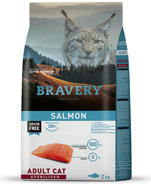 BRAVERY cat STERILIZED salmon - 2 x 7kg