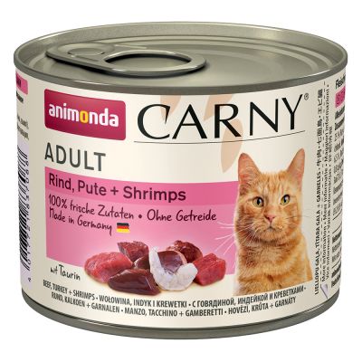 ANIMONDA cat konzerva CARNY hovädzie/morka/krevety - 200g