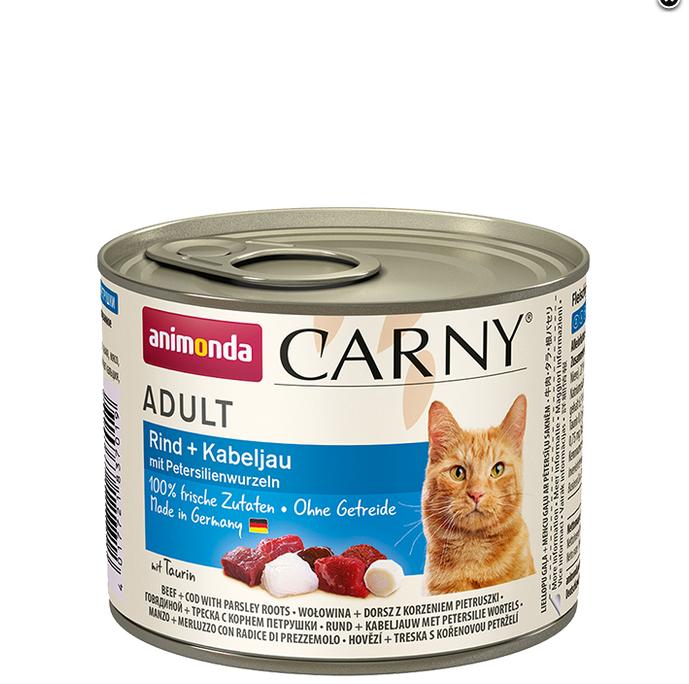 ANIMONDA cat konzerva CARNY hovädzie/treska/petržlen - 400g