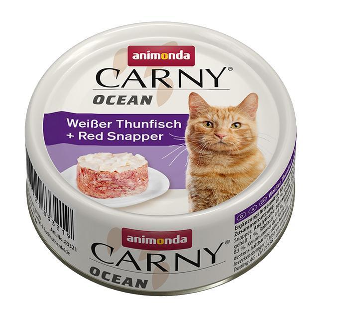 ANIMONDA cat konzerva CARNY OCEAN biely tuniak / Kačica červená - 80g