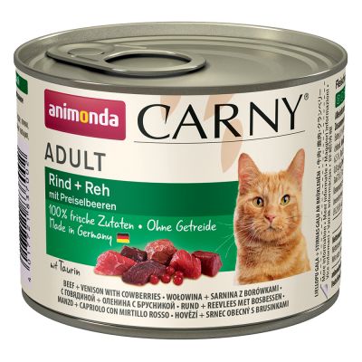 ANIMONDA cat konzerva CARNY hovädzie/jeleň/brusnice - 200g