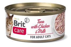 BRIT CARE cat konz. ADULT TUNA/chicken/milk - 70g / expirace 2/2024