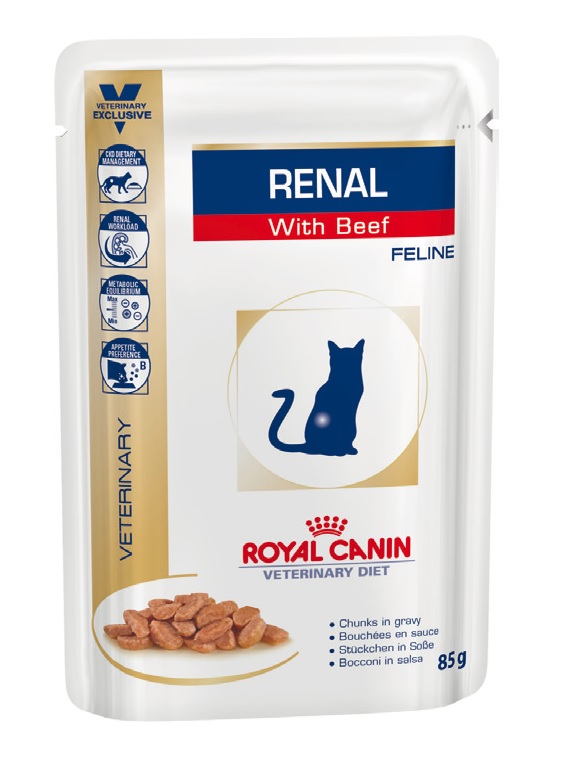 Royal Canin VD Feline Renal 12x85g hovädzie vrecko + Množstevná zľava