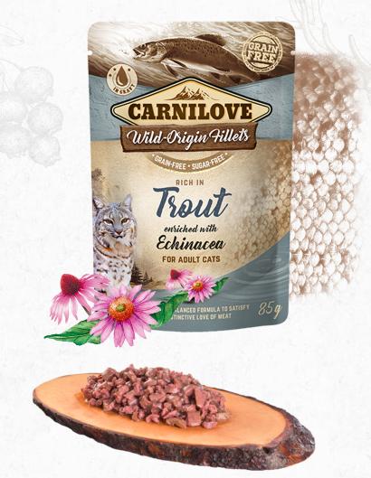 CARNILOVE cat kapsa ADULT TROUT/echinacea - 85g / expirace 22.12.2024