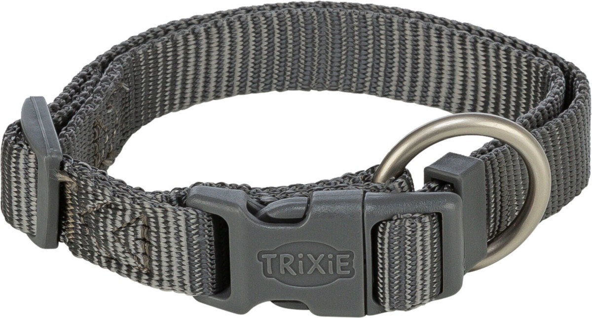 Trixie Obojok Premium Nylonový Grafit - M/L (2cm/35 až 55cm)