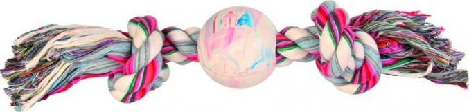 Trixie Bavlnená Činka s Loptou - 36cm/7cm